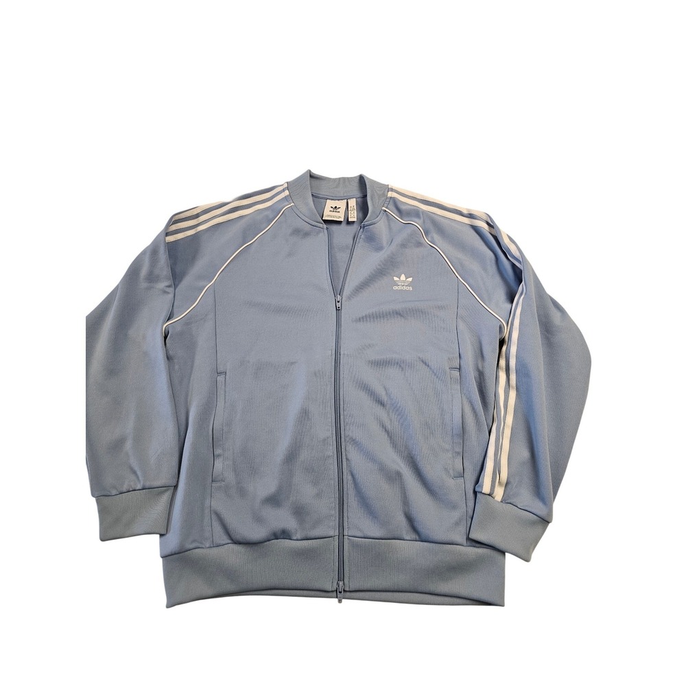 Adidas‎ Originals SST Track Jacket Light Blue White Stripes Mens XL XLG 0808